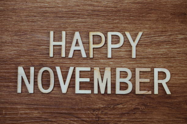 istock Happy November text message on wooden background 1094835742
