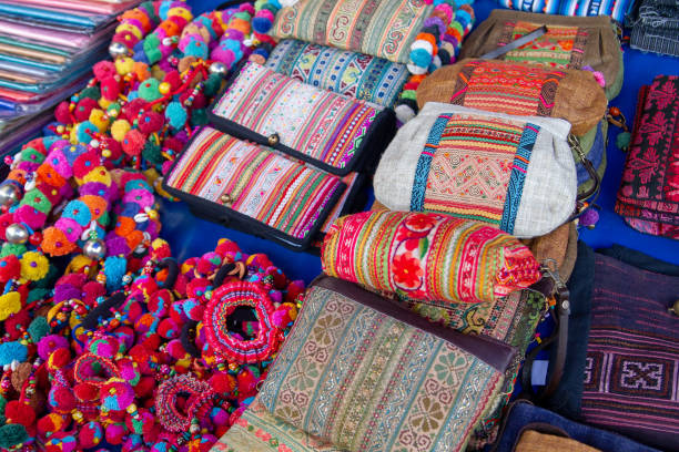 istock colorful fablics of Laos Mon 1094846654