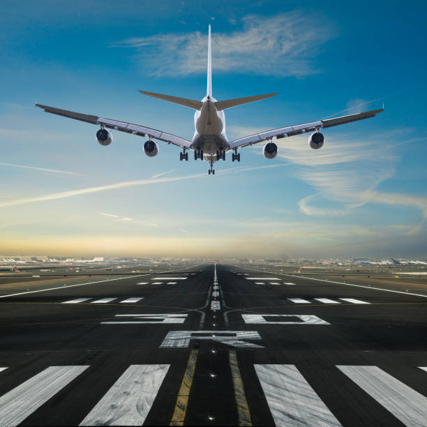 istock Airplane landing at the airport. 1094849250