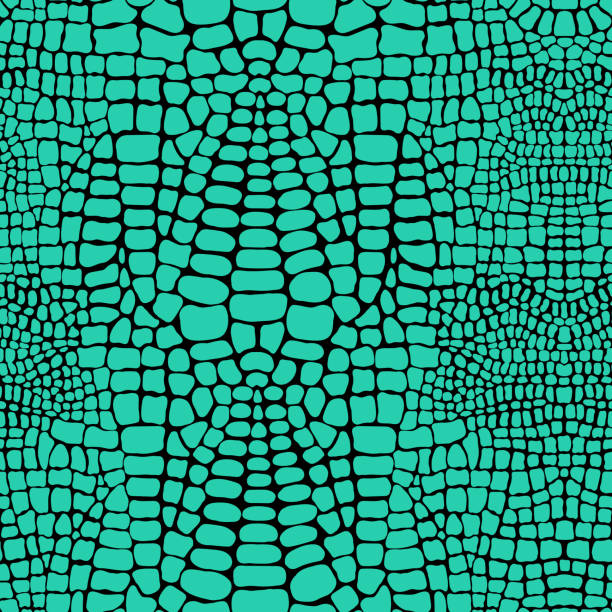 Vector seamless pattern with realistic crocodile or alligator skin. Green leather wallpaper. Animalistic background. Vector seamless pattern with realistic crocodile or alligator skin. Green leather wallpaper. Animalistic background. crocodile stock illustrations
