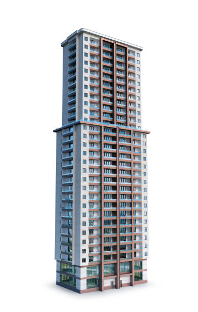 Modern residential building. 3d illustration