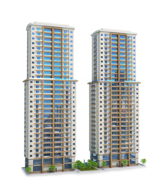istock Modern multi storey residential building. 3d illustration 1094853302