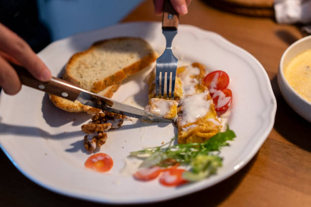 istock healthy breakfast: toast, omelet and cream soup 1094858150