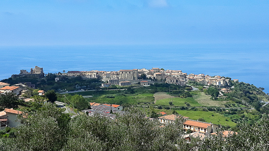 Panoramic view of the ancient village of Fiumefreddo in the province of Cosenza