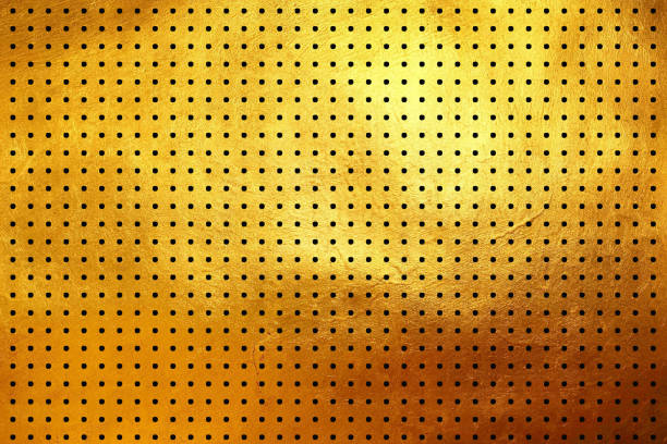 istock Polka dots on shinning golden luxury creative digital abstract texture pattern background. Design element 1094864070
