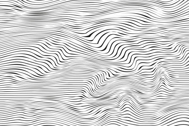 Vector abstract decorative background with waving stripes Vector abstract decorative background with waving stripes topography illustrations stock illustrations
