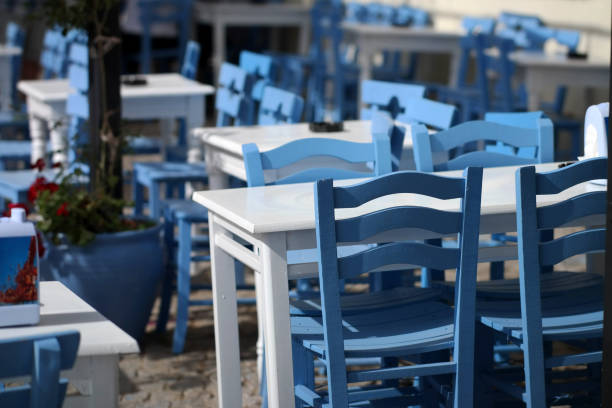 Typical greek taverna. Greece - Chalkidiki. 