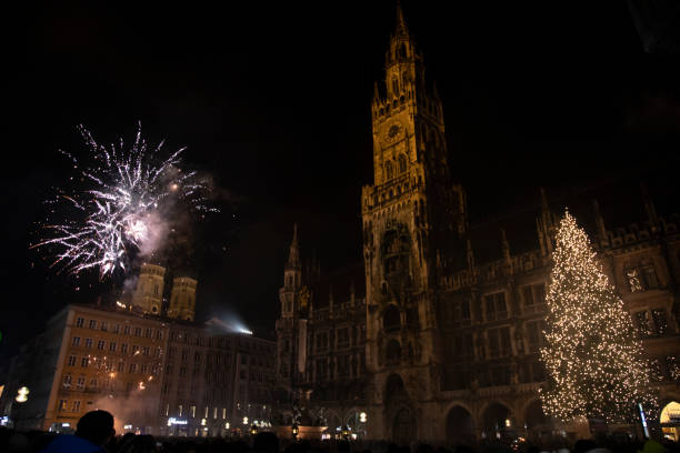 istock Beautiful fireworks in Munich city in Germany 1094870030