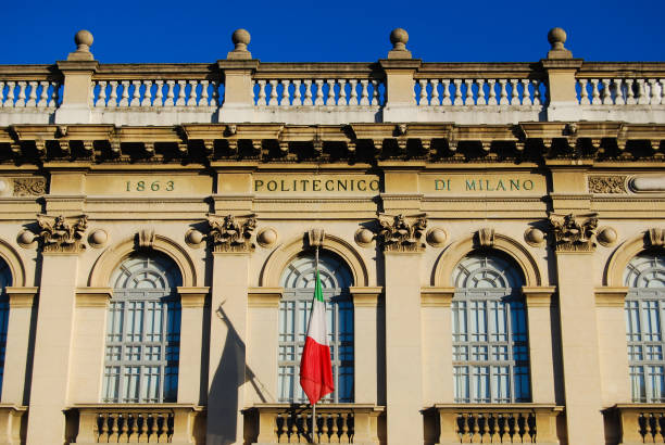 istock Upper part of the facade of the Milan Polytechnic building 1094871778