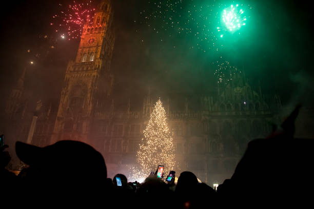 istock Beautiful fireworks in Munich city in Germany 1094875458