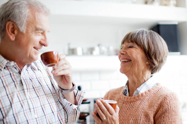 istock Senior couple enjoying an espresso in the kitchen 1094898452