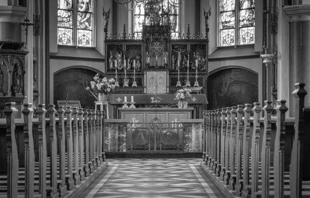istock Inside a cathedral of catholic church 1094905834