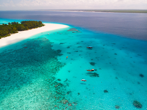 The Mnemba atoll on the east coast of Zanzibar