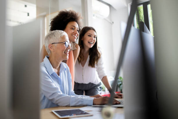 istock Group of successful business people at work in office 1094921694