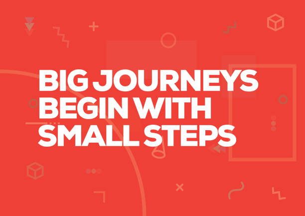 istock Big Journeys Begin with Small Steps. Inspiring Creative Motivation Quote Poster Template. Vector Typography - Illustration 1094922344