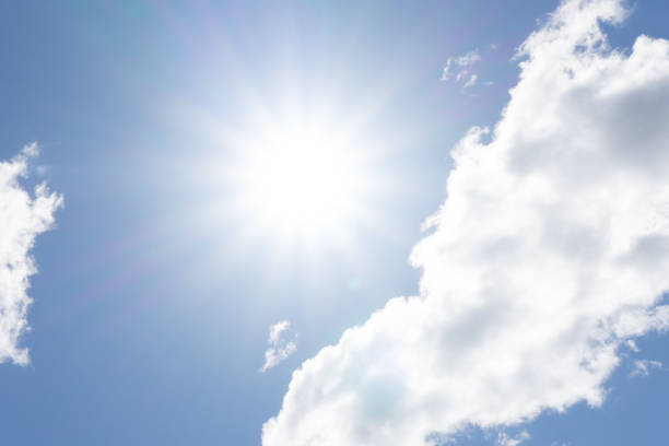 istock Shining sun at clear blue sky with copy space . 1094922668