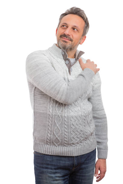 istock Man touching shoulder as portrait concept 1094928836