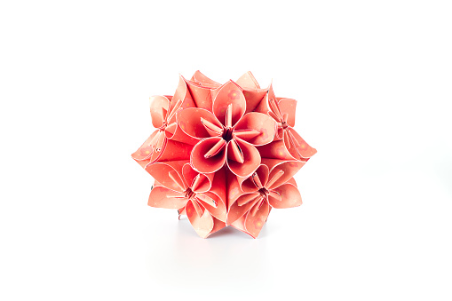 Beautiful kusudama flower ball made from red packets