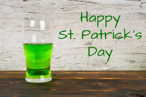 Happy St.Patrick's Day, green beer in pub