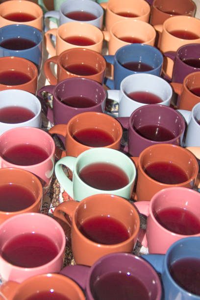 istock Colored cups. Set of colorful cups closeup.Coffee cups background 1094945372