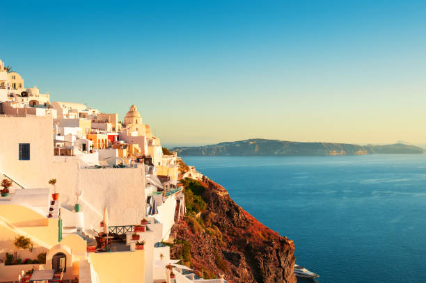 istock Beautiful sunset on Santorini island, Greece. 1094951116