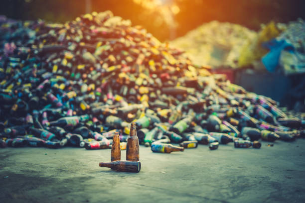 Glass bottle pile for recycle industry