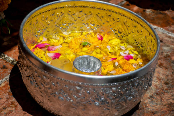 istock Water with jasmine and roses corolla in bowl 1094954736