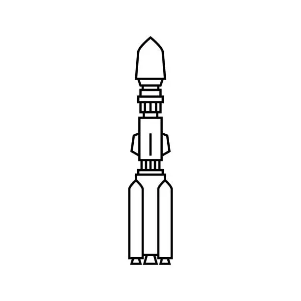 Vector illustration of Silhouette Offensive Missile Carrying Warhead