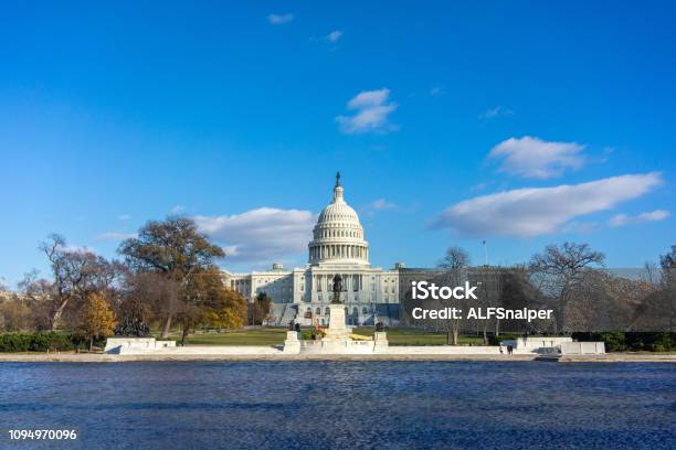 Us Capitol Building Stock Photo - Download Image Now - Capitol Building - Washington DC, Washington DC, Water