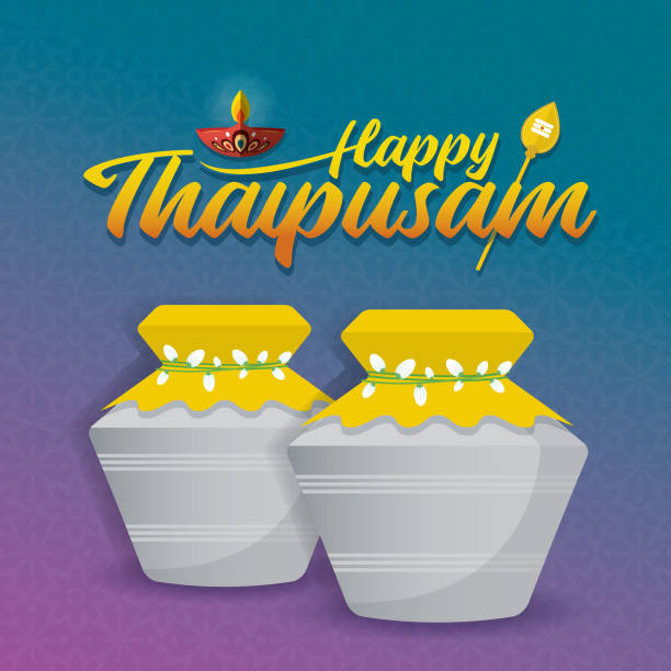 ilustrações de stock, clip art, desenhos animados e ícones de happy thaipusam - paal kudam (milk pot offerings) - thaipusam kavadi