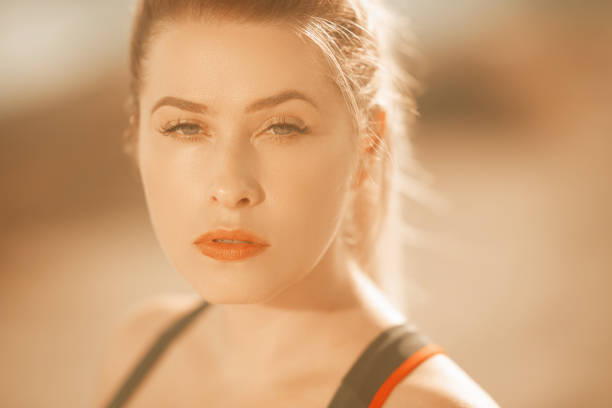beautiful natural girl portrait - studio shot