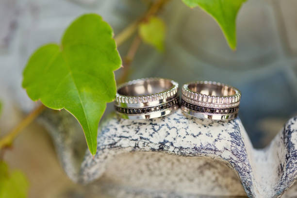 istock wedding rings with black and white diamonds 1094980444
