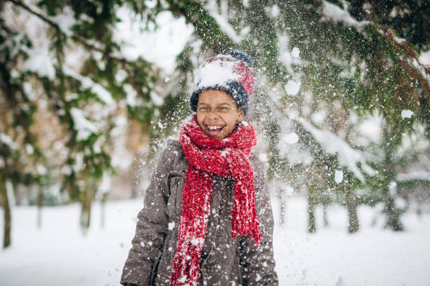 istock Snowball fight in forest 1094982122