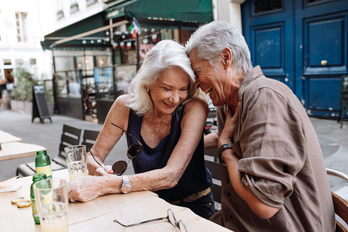Senior couple visiting France