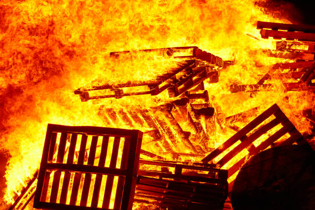 istock Fire flames on a bonfire. Fireman emergency and danger combustion 1094986846
