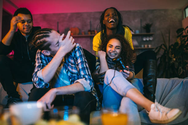 istock Video game night at home 1094995034