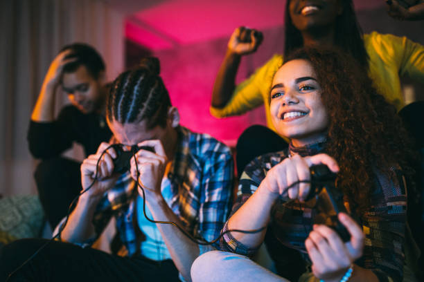 istock Video game night at home 1094995154