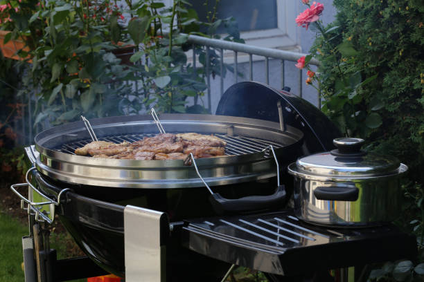 istock Meat steaks on a grill plate 1094999270