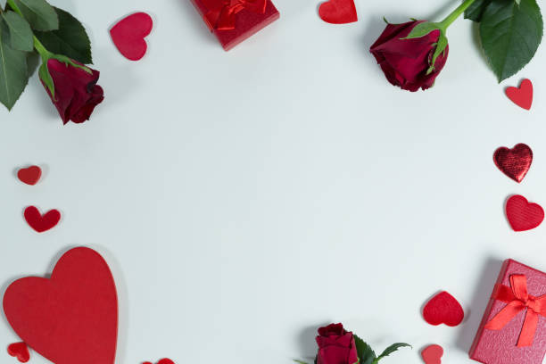 istock Valentine gifts and decorations on white background 1095000926