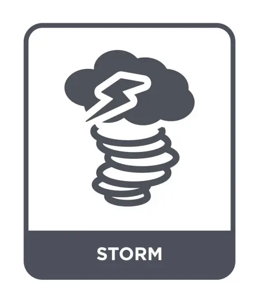 Vector illustration of storm icon vector on white background, storm trendy filled icons from Autumn collection