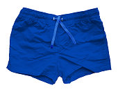 Blue sports shorts isolated