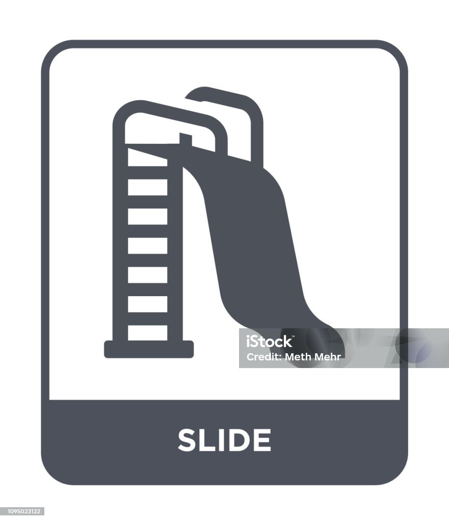 slide icon vector on white background, slide trendy filled icons from City elements collection Water Slide stock vector