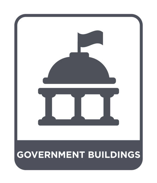 government buildings icon vector on white background, government buildings trendy filled icons from City elements collection government buildings icon vector on white background, government buildings trendy filled icons from City elements collection governor stock illustrations