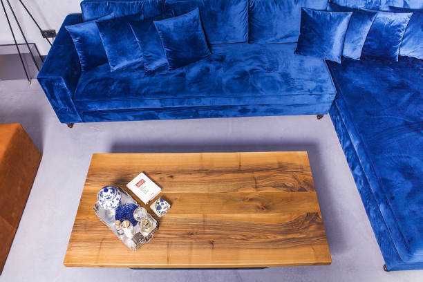 istock Blue  sitting group in big living room. 1095036870
