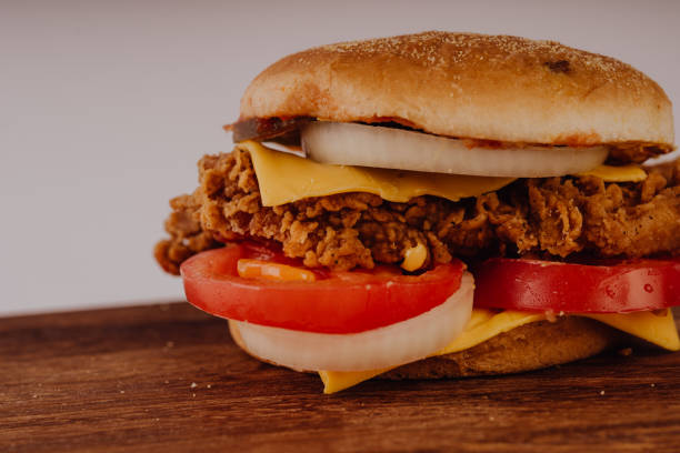istock Homemade hamburger or sandwich on brown paper. 1095037628