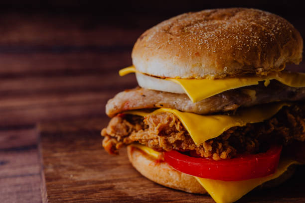 istock Homemade hamburger or sandwich on brown paper. 1095037902