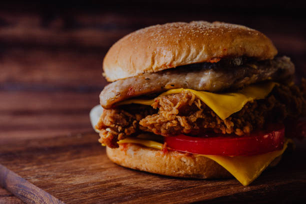 istock Homemade hamburger or sandwich on brown paper. 1095037912