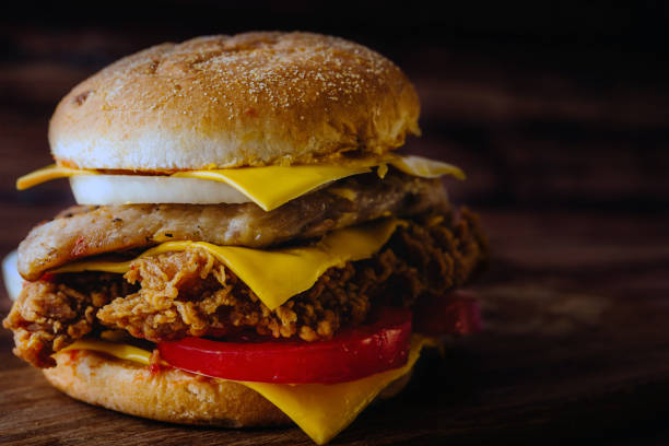 istock Homemade hamburger or sandwich on brown paper. 1095037938