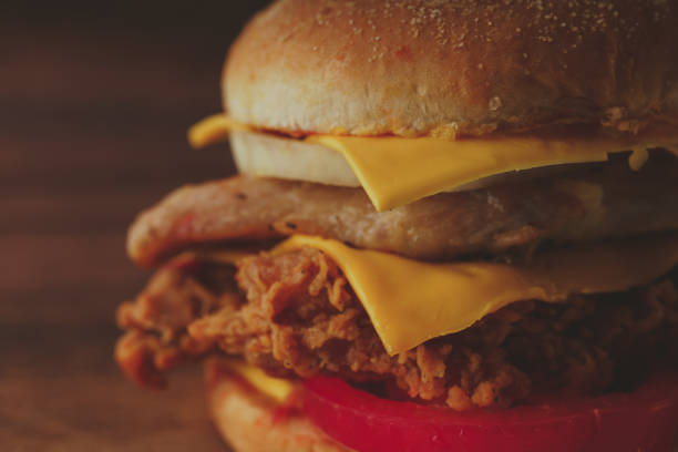 istock Homemade hamburger or sandwich on brown paper. 1095037982