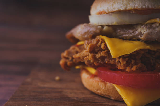 istock Homemade hamburger or sandwich on brown paper. 1095038102